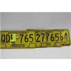 SET OF 4 OLD ALBERTA WILD ROSE COUNTRY LICENCE