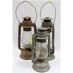 VINTAGE STORM LANTERN X3