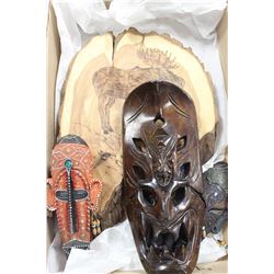 BOX OF WOOD CARVINGS