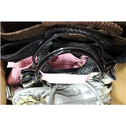 BOX OF 3 PURSES AND 2 SUMMER BAGS