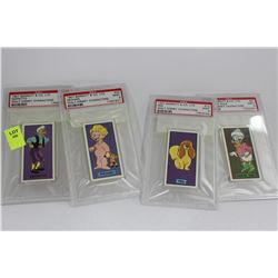 1957 BARRATT WALT DISNEY CARDS X4