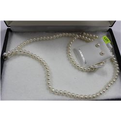 KREMENTZ 3PC STERLING 925 SILVER PEARL SET