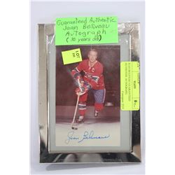JEAN BELIVEAU GUARANTEED AUTHENTIC AUTOGRAPH
