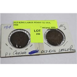 OLD KING LARGE PENNY X2 1919, 1920