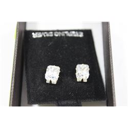 STERLING 925 SILVER EARRINGS CUBIC STONES