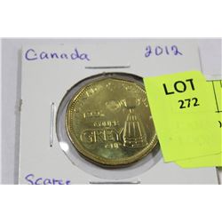 CANADA SCARCE 2012 GREY CUP LOONIE