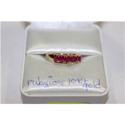 10 KT GOLD LADIES RUBY RING