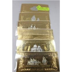 23K GOLD FOIL ANTIGUA & BARBUDA 50 DOLLAR x6