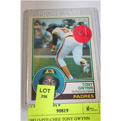 1983 O-PEE-CHEE TONY GWYNN ROOKIE CARD NEAR MINT