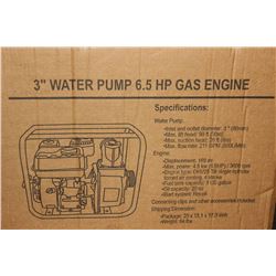 NEW 6.5HP GAS POWERED WATER PUMP W 3" OUTLET