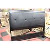 Image 1 : QU SIZE BLACK LEATHERETTE HEADBOARD W FOOTBOARD