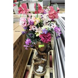 ESTATE GREEK PLANTER W ARTIFICIAL FLOWERS