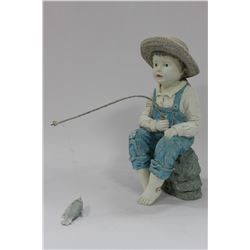 BOY FISHING GARDEN ORNAMENT