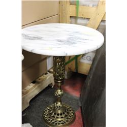 ESTATE GRANITE TOP BRASS BASE END TABLE