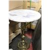 Image 1 : ESTATE GRANITE TOP BRASS BASE END TABLE