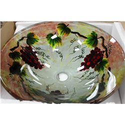 NEW GRAPE DESIGN GLASS VESSEL SINK