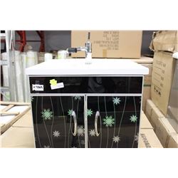 9809 SMALL BLACK AND SILVER CERAMIC TOP FLOATING