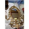 Image 1 : ESTATE GOLDTONE MIRROR/SHELF CANDLE HOLDER