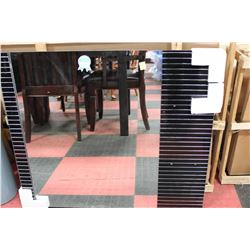 BLACK STRIPE VANITY MIRROR W SHELF