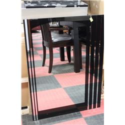 6051:BLACK VANITY MIRROR W SHELF