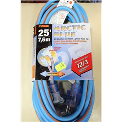 PRIME 25' ARCTIC BLUE EXTENSION CORD W 3 OUTLETS