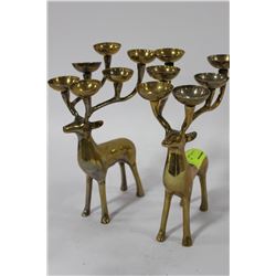 PAIR OF DEER CANDLE HOLDERS