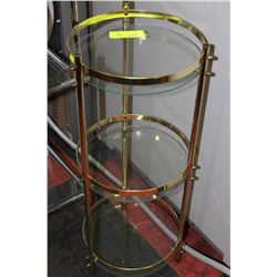 BRASS AND GLASS SMALL STAND
