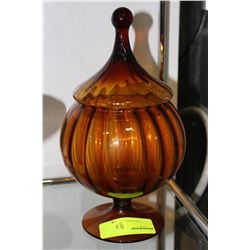 ESTATE AMBER LIDDED DISH