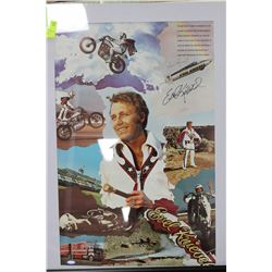 EVIL KNIEVEL SIGNED 22X28 POSTER W/COA