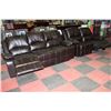 Image 2 : NEW ESPRESSO LEATHER RECLINING SOFA W LOVE SEAT