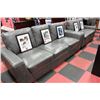 Image 1 : NEW GREY LEATHERETTE SOFA W LOVE SEAT