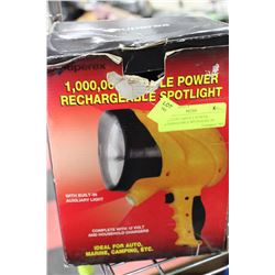 1-MILLION CANDLE POWER RECHARGEABLE SPOTLIGHT IN