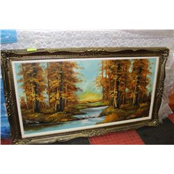 ESTATE FOREST SCENE OIL ON CANVAS