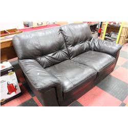 BROWN LEATHER LOVE SEAT