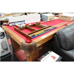 PATHMARK 5'X8' SOLID OAK  POOL TABLE