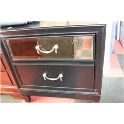 BLACK AND MIRROR 2 DRAWER NIGHT STAND
