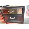 Image 1 : BLACK AND MIRROR 2 DRAWER NIGHT STAND