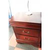 Image 1 : CHERRY WOOD 2 DRAWER NIGHT STAND W CORNER DAMAGE
