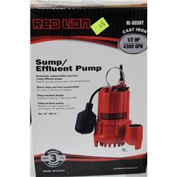RED LION 1/2HP 4300GPH SUMP-EFFLUENT PUMP
