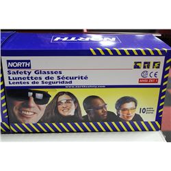 PK OF 10 NORTH SAFETY GLASSES