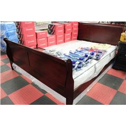 KING SIZE CHERRY WOOD SLEIGH BEDFRAME