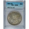 Image 1 : 1891-CC MORGAN DOLLAR ICG AU-55 SPITTING EAGLE VAM-3 TOP 100