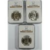 Image 1 : LOT OF ( 3 ) 1954-S FRANKLIN HALF DOLLARS, NGC MS-63