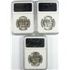 Image 2 : LOT OF ( 3 ) 1954-S FRANKLIN HALF DOLLARS, NGC MS-63