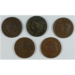 (5) LARGE CENTS (35, 36, 37, 38, 39)