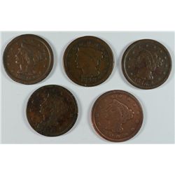(5) LARGE CENTS (40, 43, 46, 48, 49)