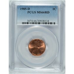 1985-D LINCOLN CENT PCGS MS-66 RD