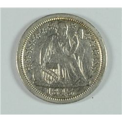 1843 SEATED DIME XF/AU