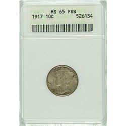 1917 MERCURY DIME ANACS MS-65 FSB