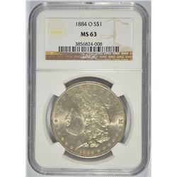 1884-O MORGAN DOLLAR NGC MS-63